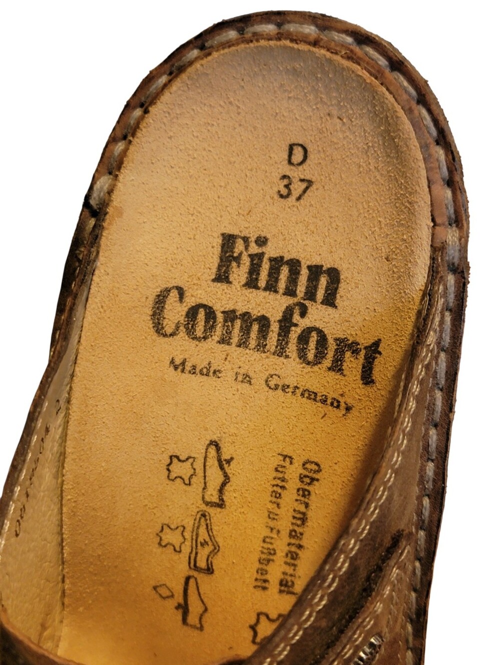 FINN Comfort Clogs Brown Nubuck Leather Slip On Comfort Shoes Mules 37 US 6.5-7 - Picture 4 of 10